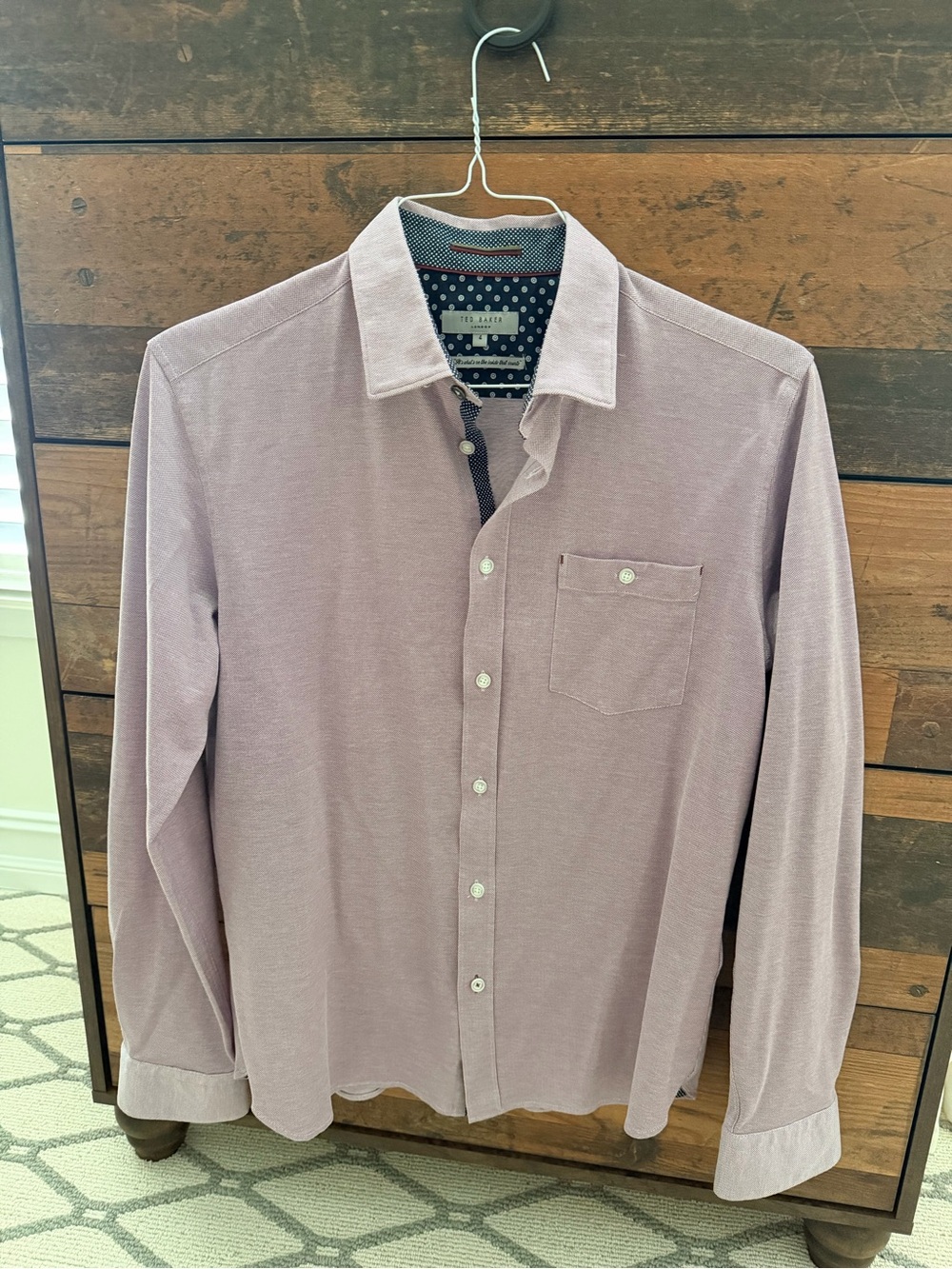 Ted Baker Men's Long-Sleeve Button-Down Shirt in Dusty Rose
